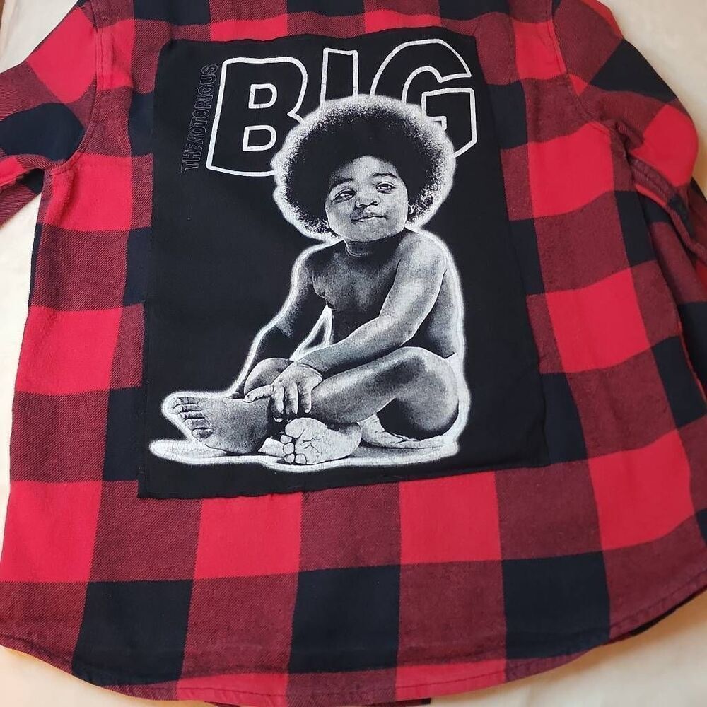 The Notorius B.I.G. Upcycled Old Navy Flannel Shirt Size Large 10-12